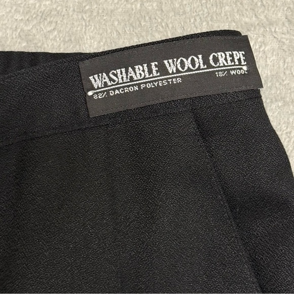 NWT Vintage Napa Studio Black Wool Crepe Trousers – Size 10 Petite, Washable - Picture 7 of 15